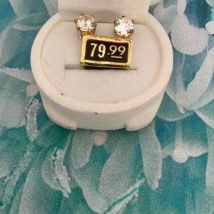 2 CT Cubic Zirconia Stud Earrings in Snowman Box
